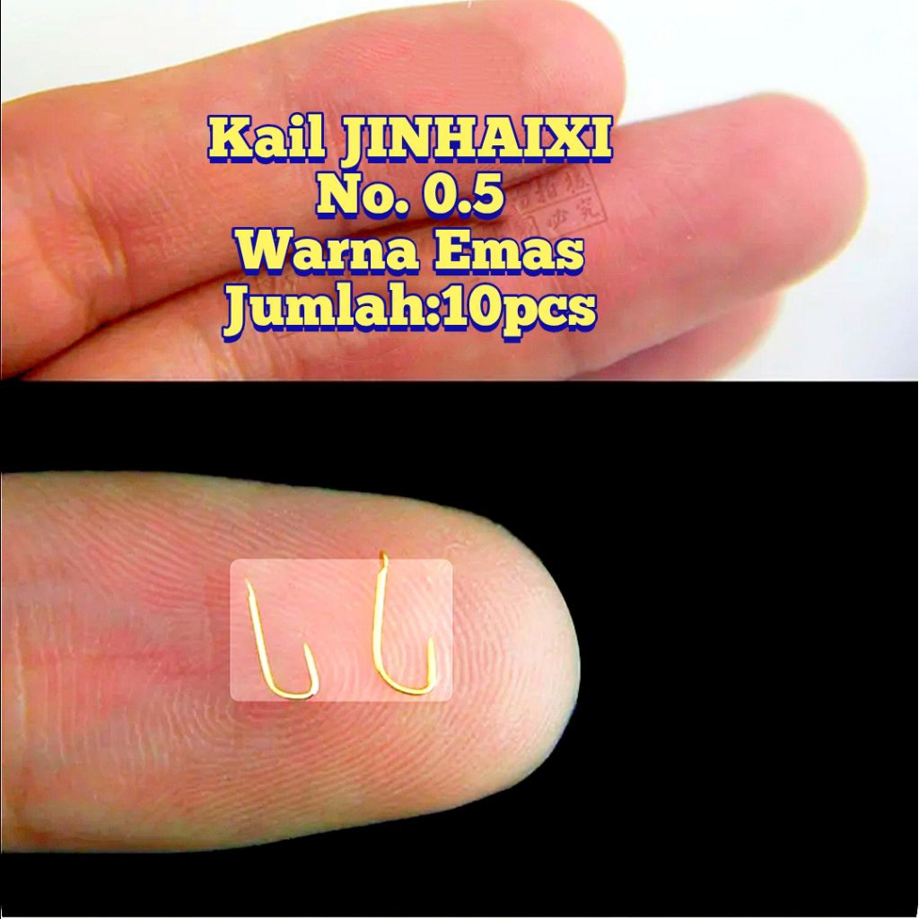 RF00117 kail mini 0.5 JINHAIXI warna emas kepala flat kail kecil pancing wader putihan tawes uceng d