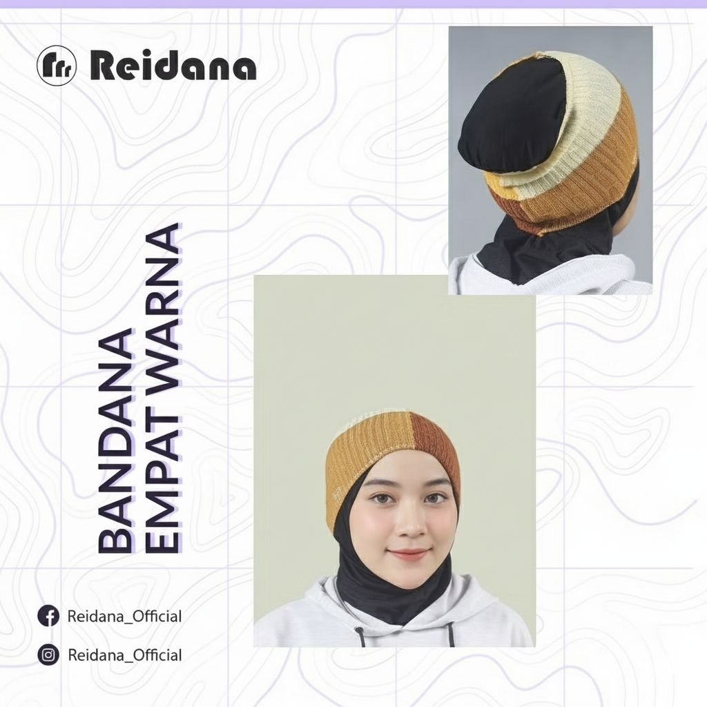 Reidana - Bandana Bando Ciput Rajut Semi Premium 4 Warna / Inner hijab / daleman hijab