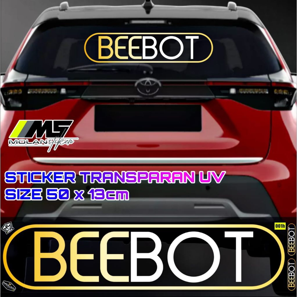 Sticker Transparan Uv Kaca Mobil BEEBOT 50x13 Sticker Kaca Depan Belakang Universal Semua Mobil Truc