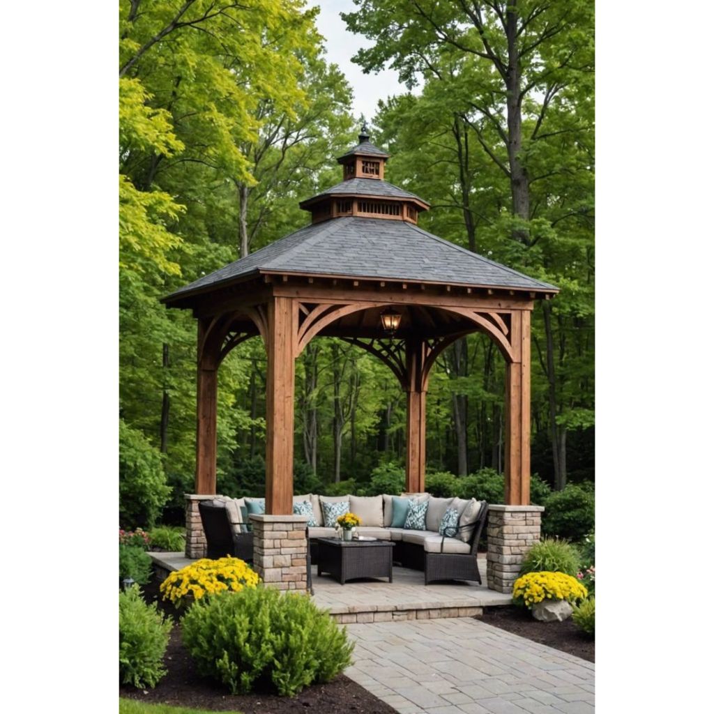 gazebo taman kayu jati minimalis |  gazebo kayu minimalis ukuran 3x3 meter  | gazebo pargola taman k