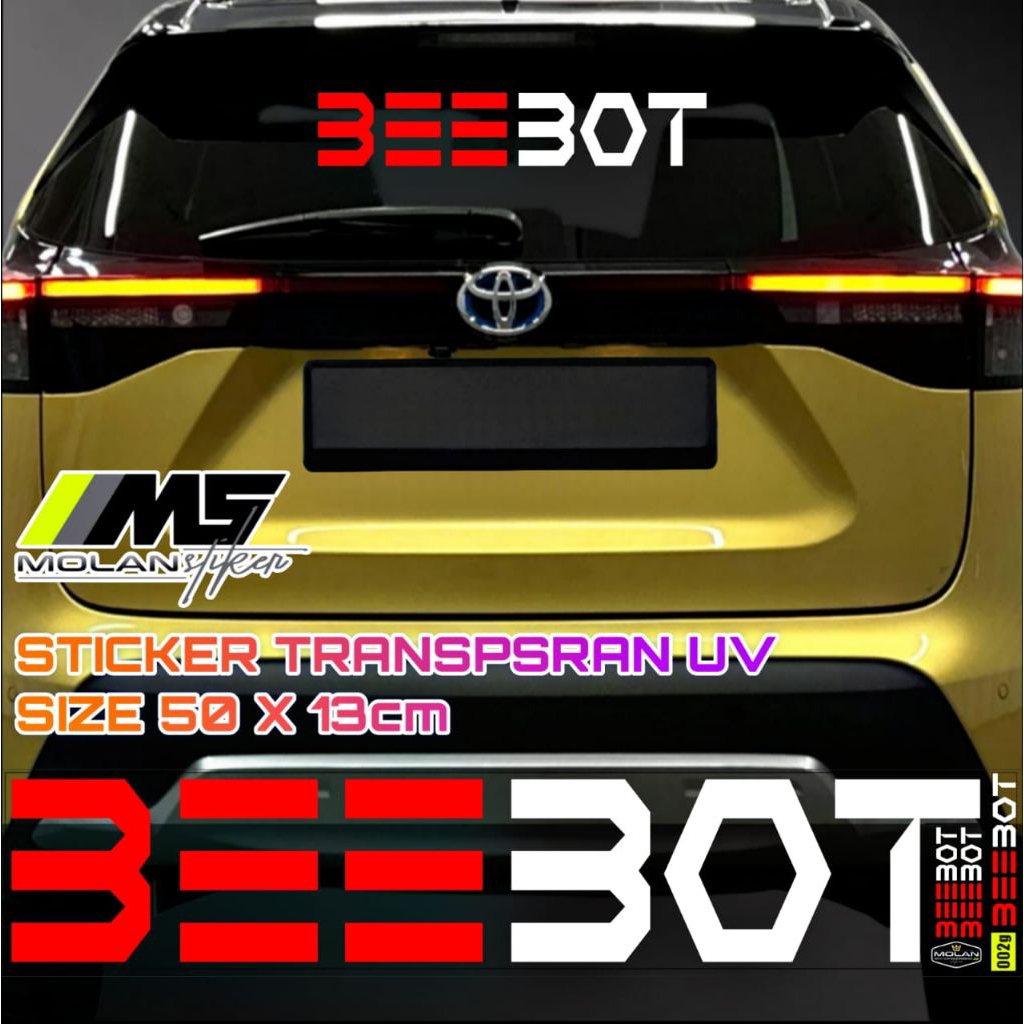 Sticker Transparan Uv Kaca Mobil BEEBOT 50x13 Sticker Kaca Depan Belakang Universal Semua Mobil Truc