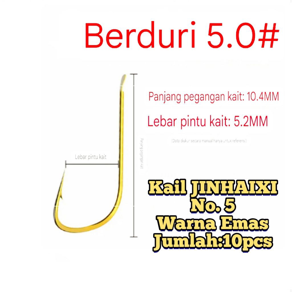 RF00123 kail mini no.5 JINHAIXI warna emas kepala flat kail kecil pancing wader putihan tawes uceng 