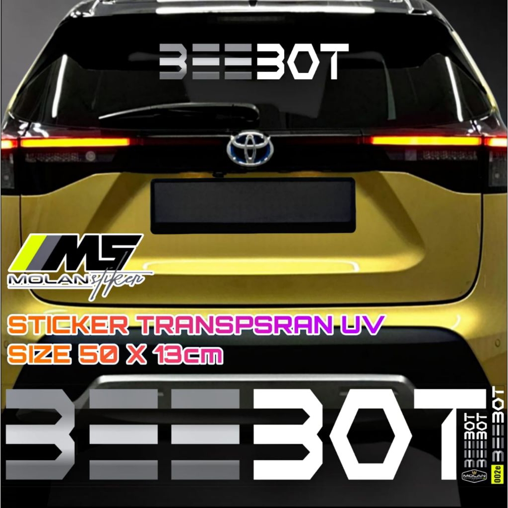Sticker Transparan Uv Kaca Mobil BEEBOT 50x13 Sticker Kaca Depan Belakang Universal Semua Mobil Truc