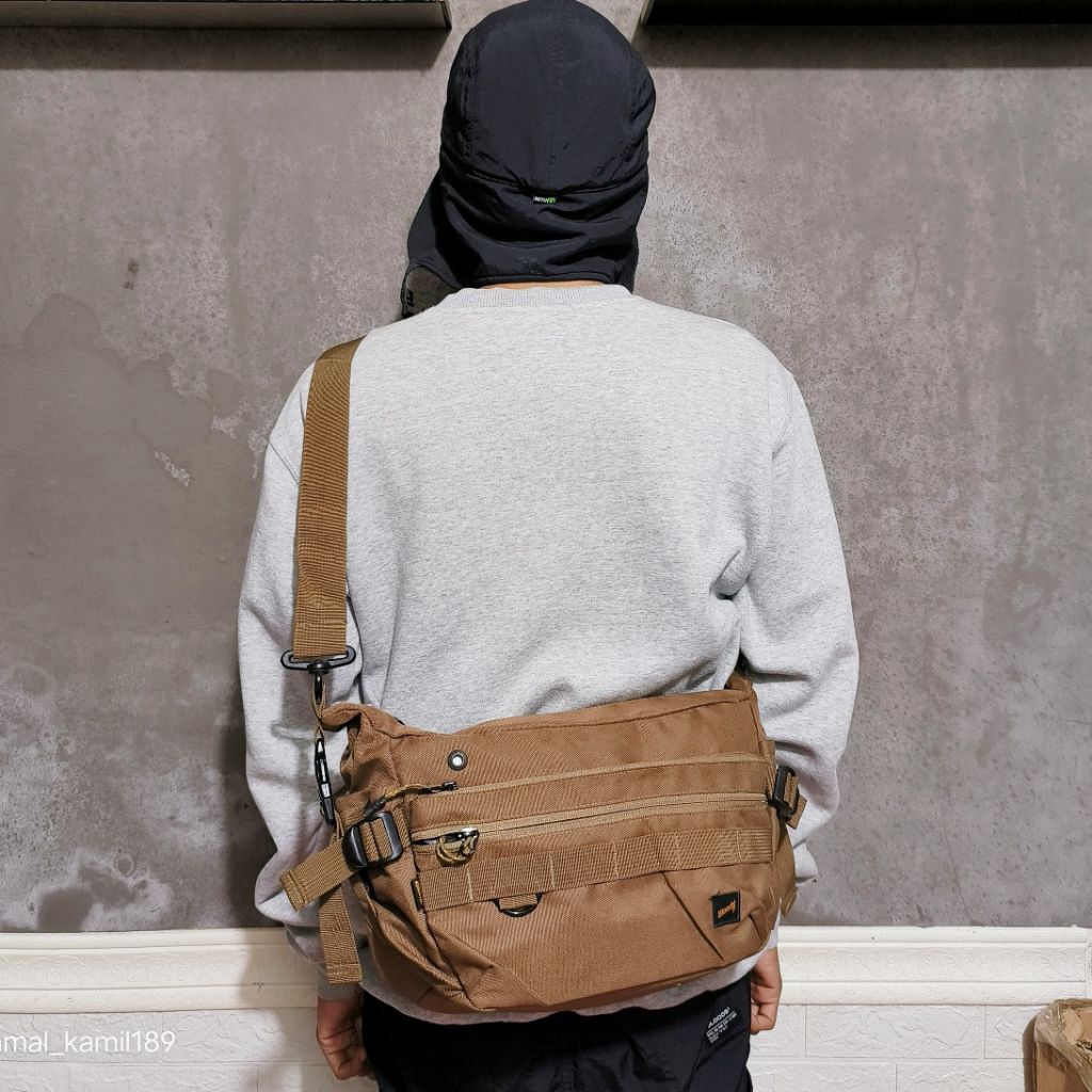 TAS SELEMPANG WAISTBAG BLOODS BEVEAL BROWN ORIGINAL.