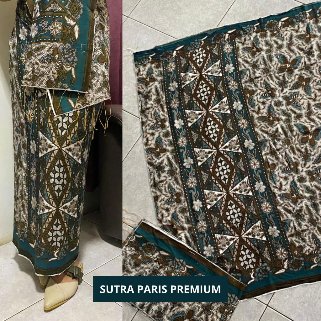 Ratu Kamen Bali Lembaran Set selendang Kamen Sutra Paris Set Selendang Motif Kupu-Kupu Batik Premium