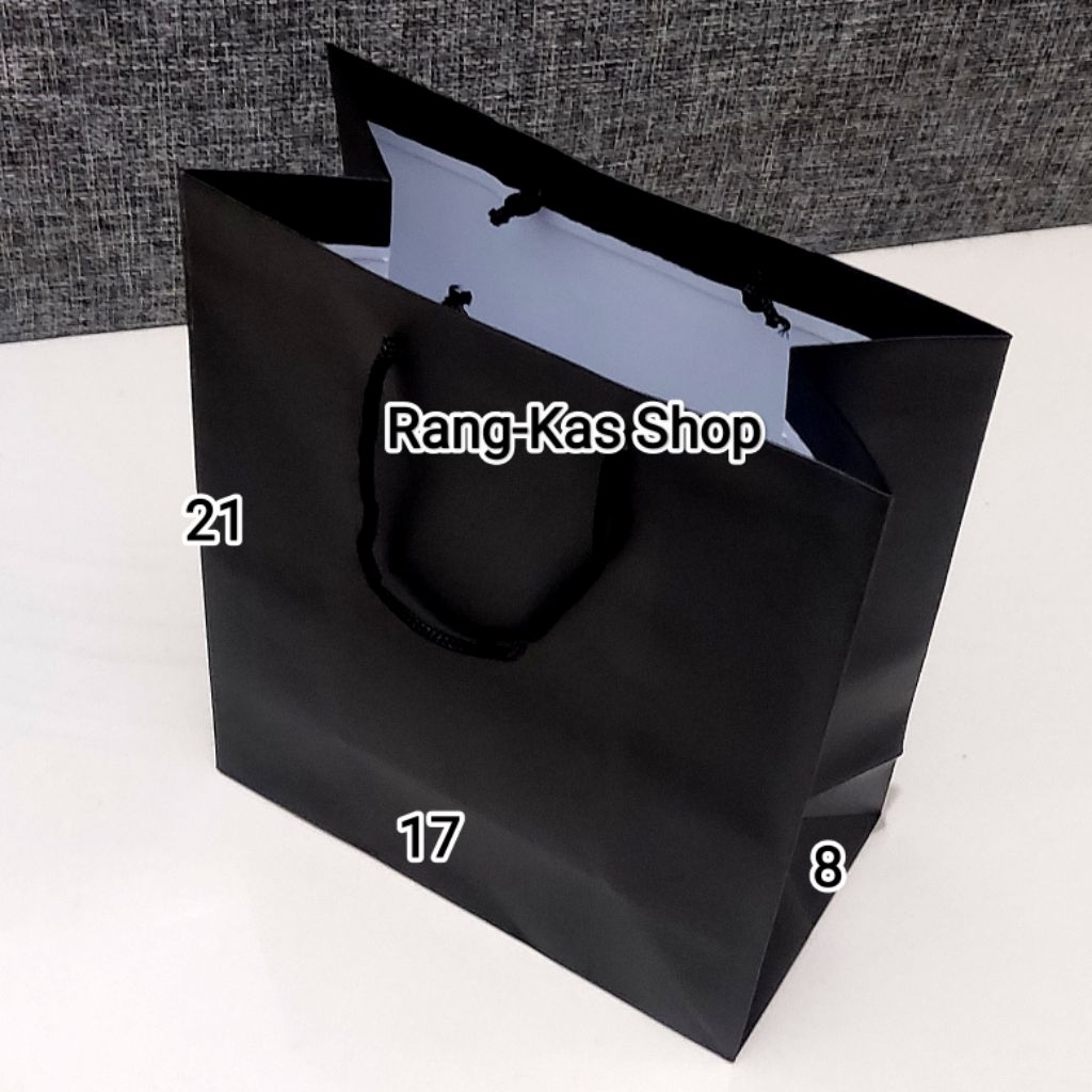 Paper bag Hitam polos Mini 17x21cm artkarton eceran