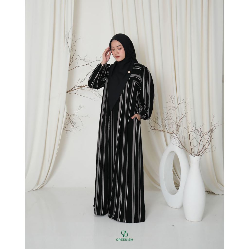 SHAFEA dress Greenism gamis busui motif salur original (READY STOCK)