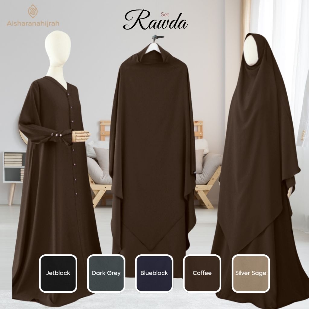 AISHARANA || PO || RAWDA SET (Set Gamis+FK/Khiban+Cadar) (Fortaleza)
