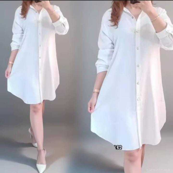ALILA TUNIK PUTIH BERSIH TUNIK KEMEJA JUMBO TERLARIS