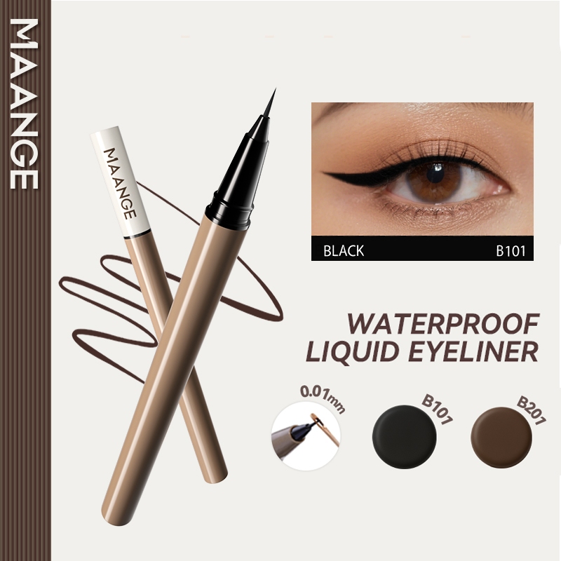 Liquid Eyeliner Cepat Kering Waterproof Ultrafine 0.01mm Natural Smooth Precise Smudgeproof Anti-tra