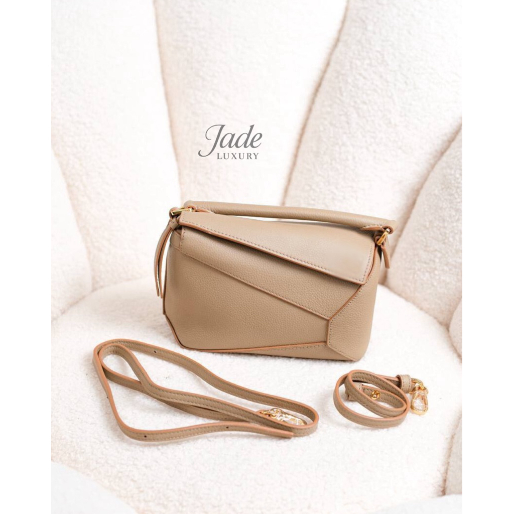 Tas Wanita L Puzzle Mini In Grain Skn - Sand