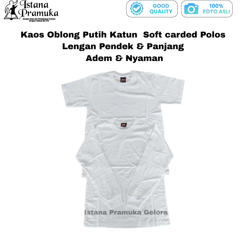 Kaos Gaggi Oblong Best Quality Pendek Putih Tes Akademi TNI POLRI Lengan Panjang / Pendek - Istana P
