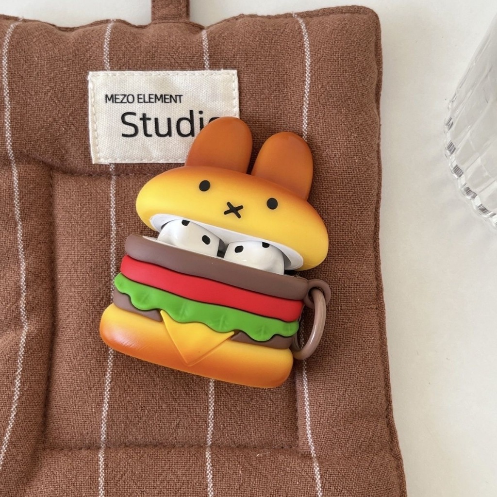 Hamburger Miffy Rabbit Compatible AirPods 4th Generation Protective Case AirPods Pro 3 Apple Earphon