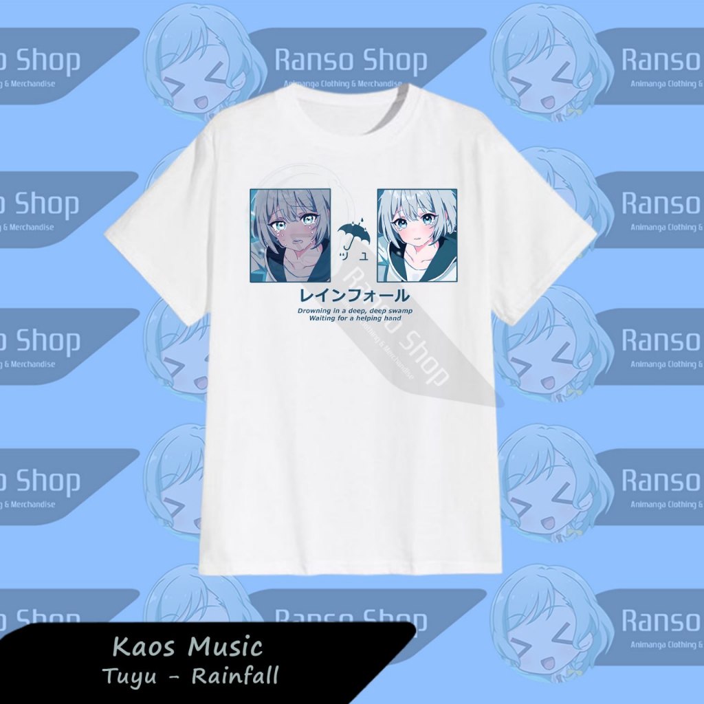 T-shirt Tuyu Rainfall / Kaos Tuyu Musik Rainfall / Baju Tuyu Band Anime Manga Game Musik Jepang Sabl