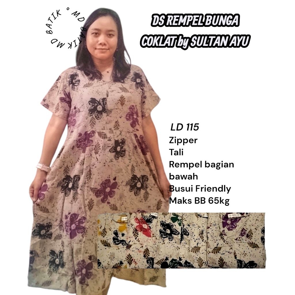 SULTAN AYU BATIK DASTER REMPEL STANDAR TALI ZIPPER BUSUI FRIENDLY