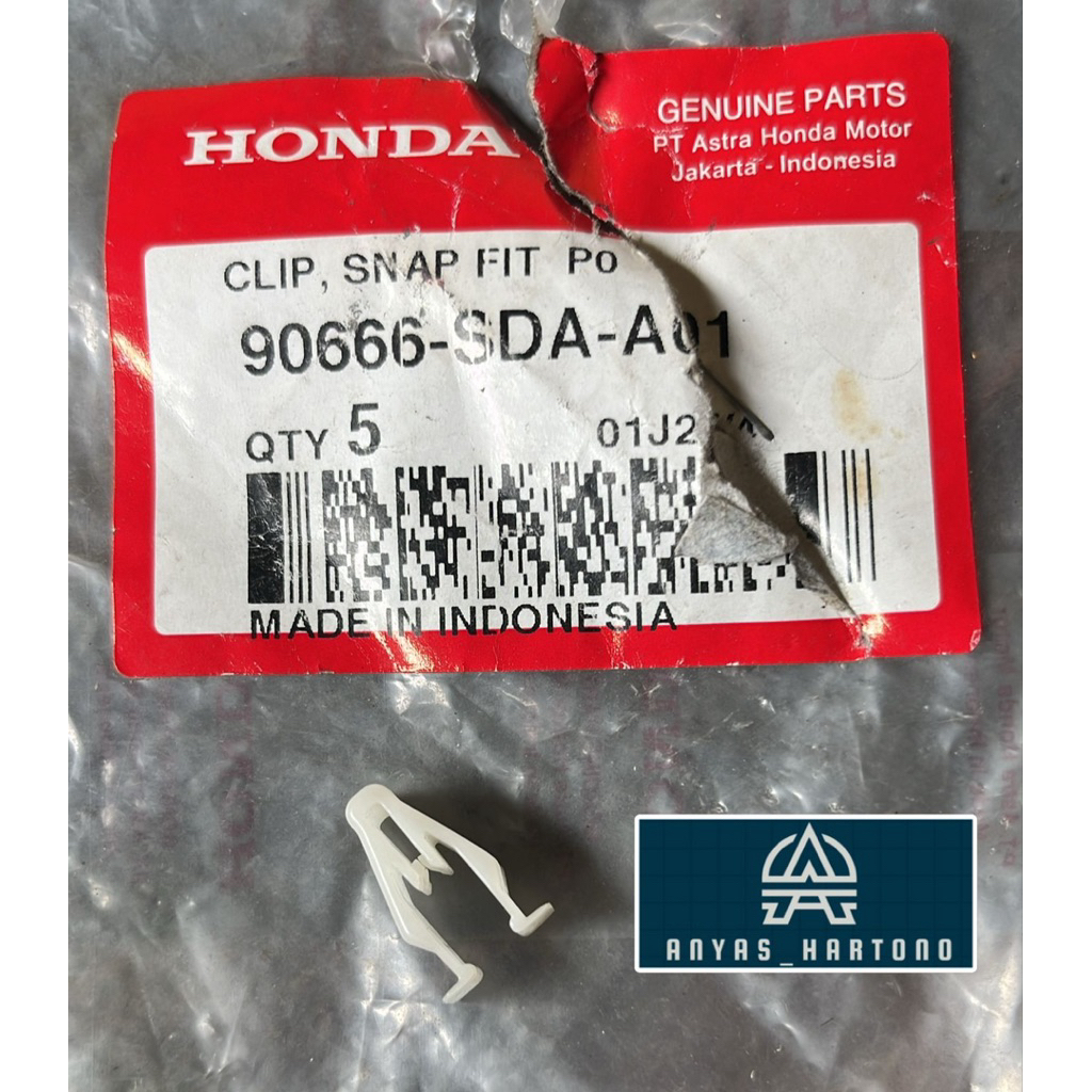 Clip Jepit Cover Motor Clip Snap Fit Honda | 90666-SDA-A01 | ori Honda