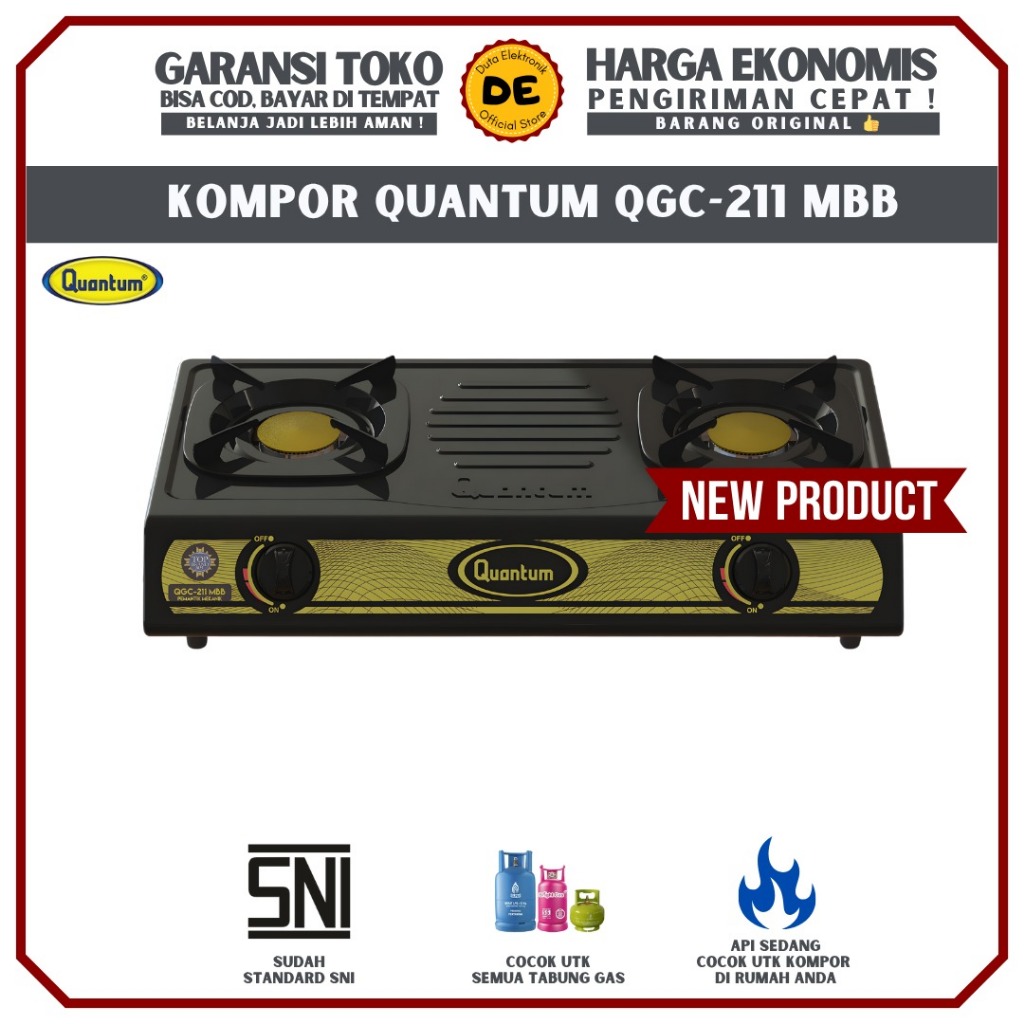 Kompor Gas Quantum 2 Tungku QGC-211MBB / QGC-211MBC / QGC-211MBS / HANYA KOMPOR
