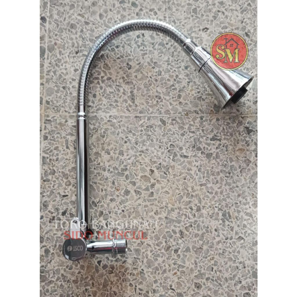 Kran leher angsa fleksibel terompet engkol tembok Isco