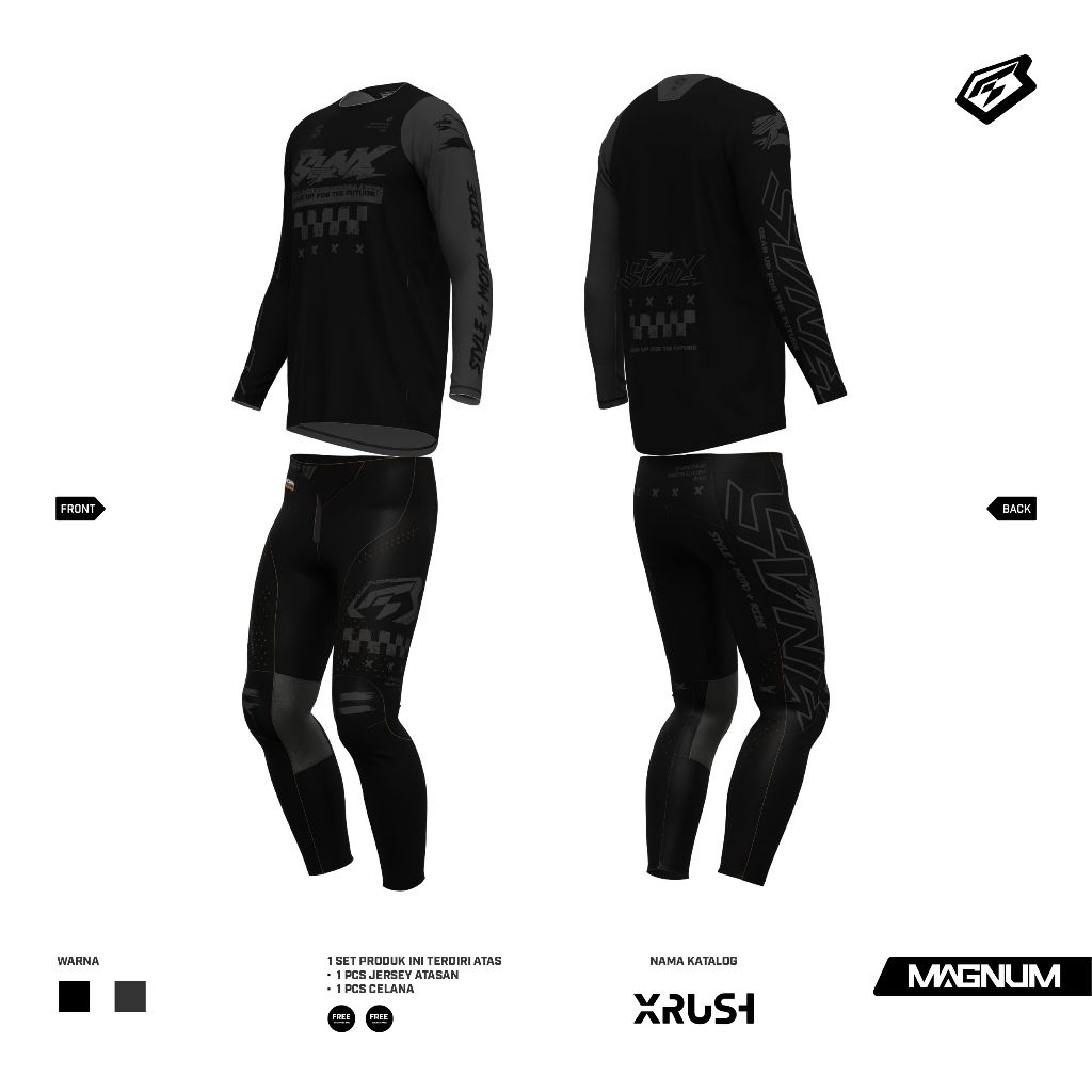 GEARSET TYPE MAGNUM XRUSH SERIES /JERSEY SET MOTOCROSS SVNX / JERSEY MOTOR CROSS / JERSEY TRAIL ADVE
