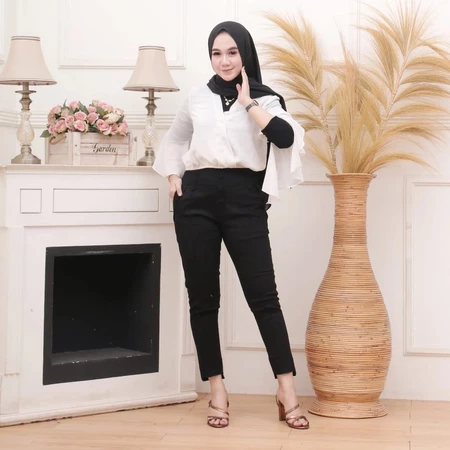 Viona Loose Pants Baggy Wide-Leg Trouser Celana Panjang Wanita Terbaru Kulot kantor