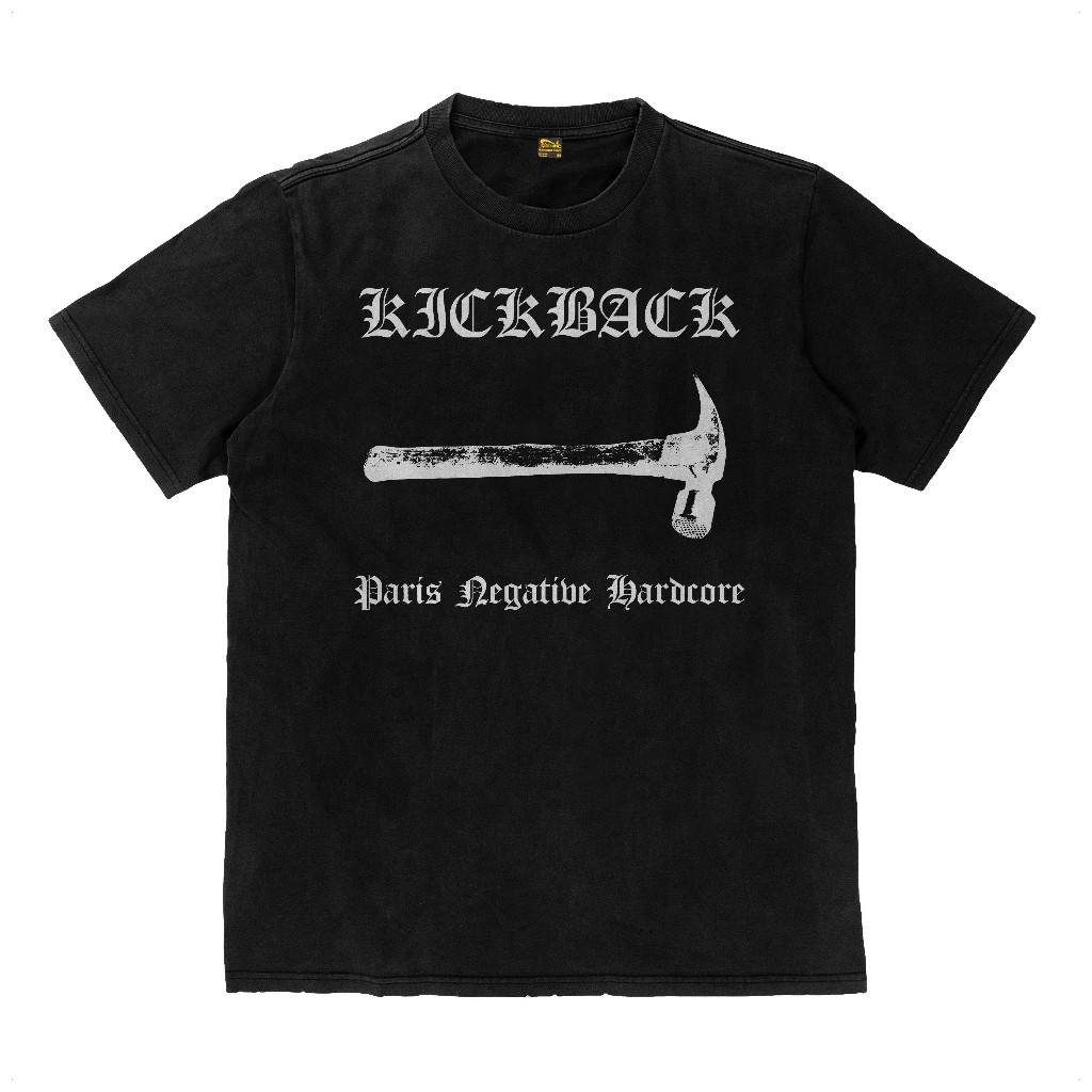 [ORI] Kaos Kickback Band Paris Negative Hardcore Flexinc Kaos Tebal T Shirt Katun 16s Heavyweight Ka