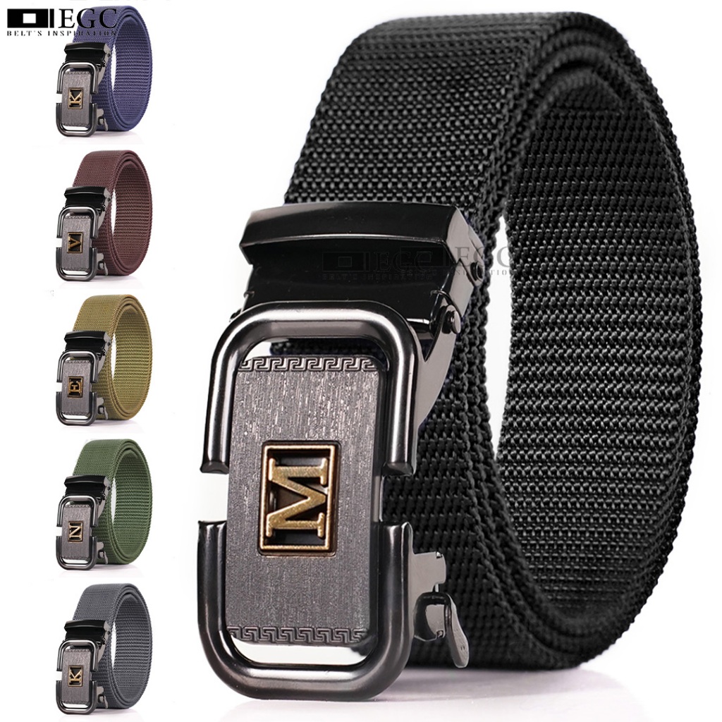 IIKAT PINGGANG PRIA HURUF / IKAT PINGGANG INISIAL HURUF / IKAT PINGGANG NYLON CANVAS PRIA - BD-61