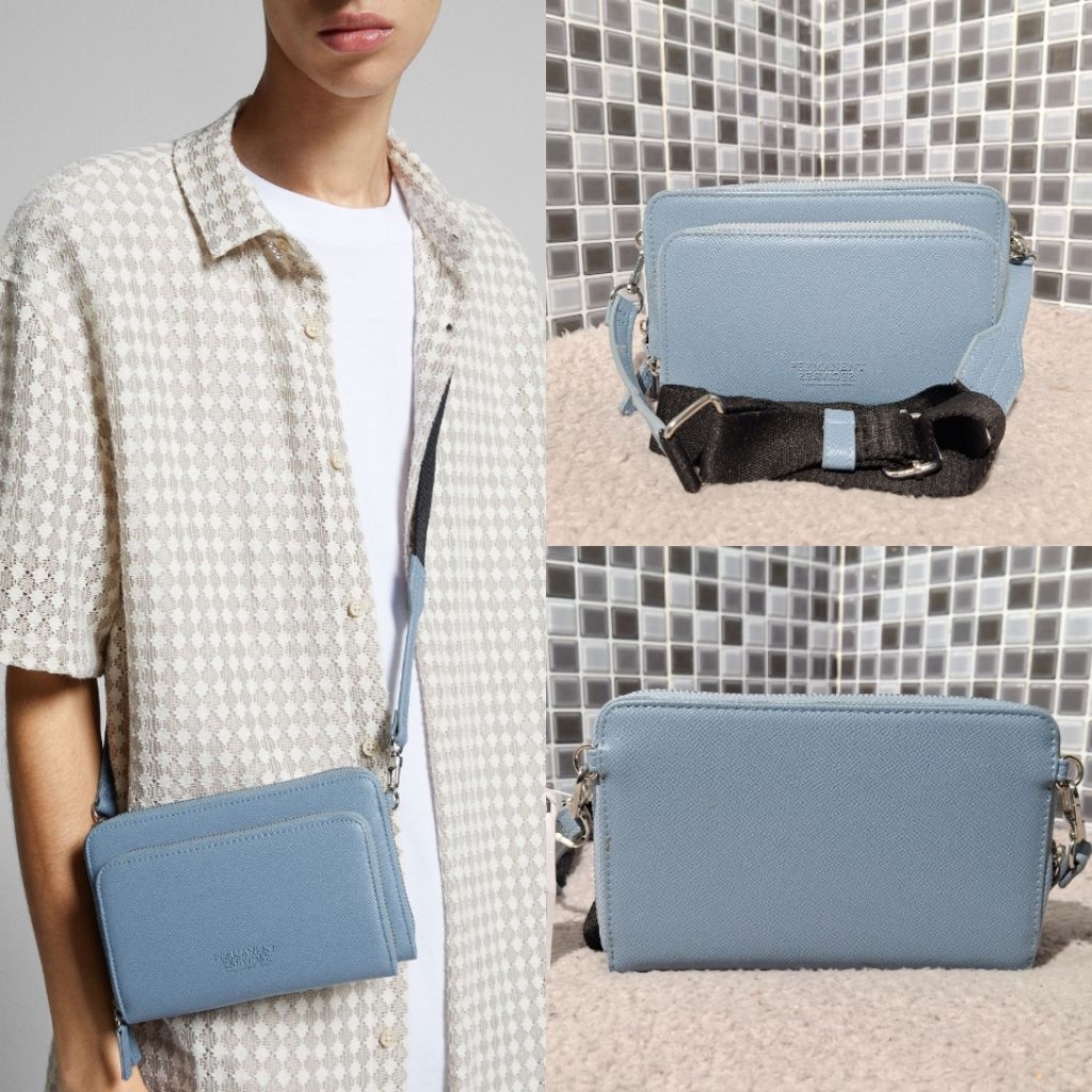 BERSHKA TAS SLEMPANG MINI SLING BACK BIRU BARU ASLI ORIGINAL