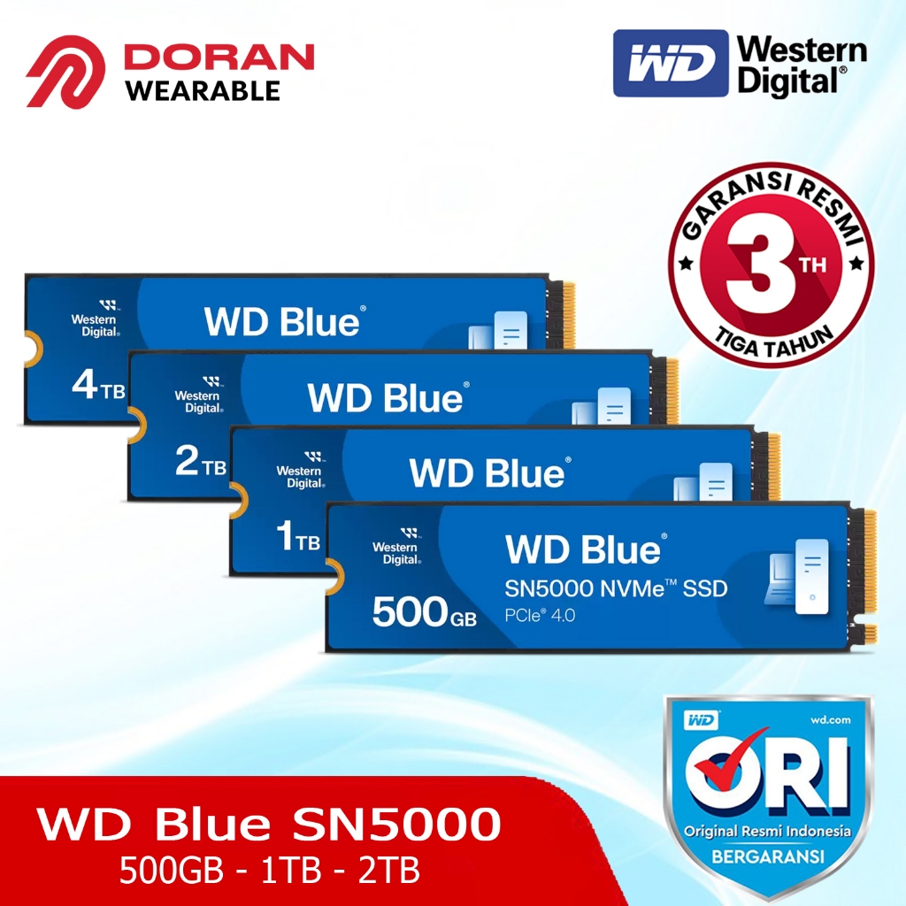 WD Blue SN5000 500GB | 1TB | 2TB | SSD M.2 NVMe PCIe Gen4