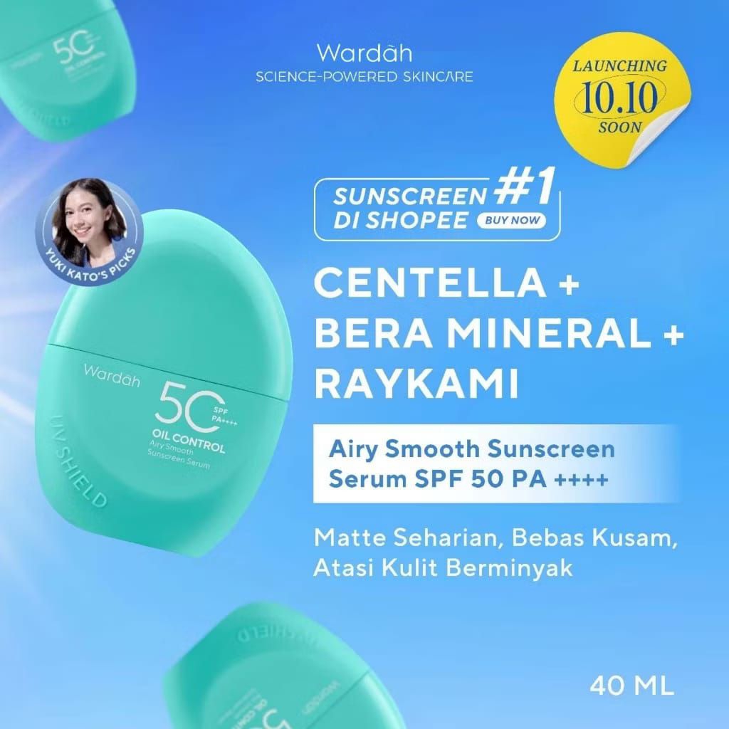 WARDAH UV Shield Airy Smooth 40ml | Sunscreen Serum | Blue Light Protection | mencerahkan | Sunscree