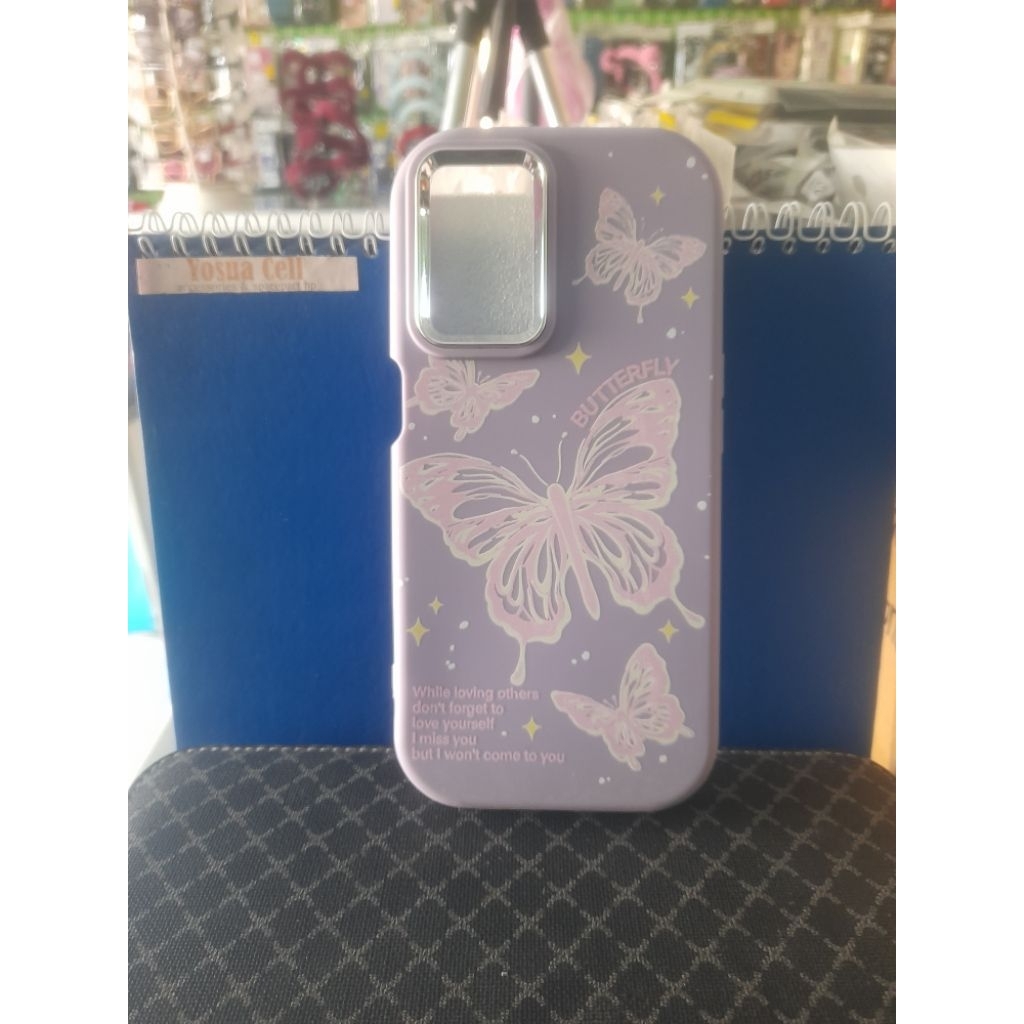 Case Hp OPPO A54 karet purple butterfly