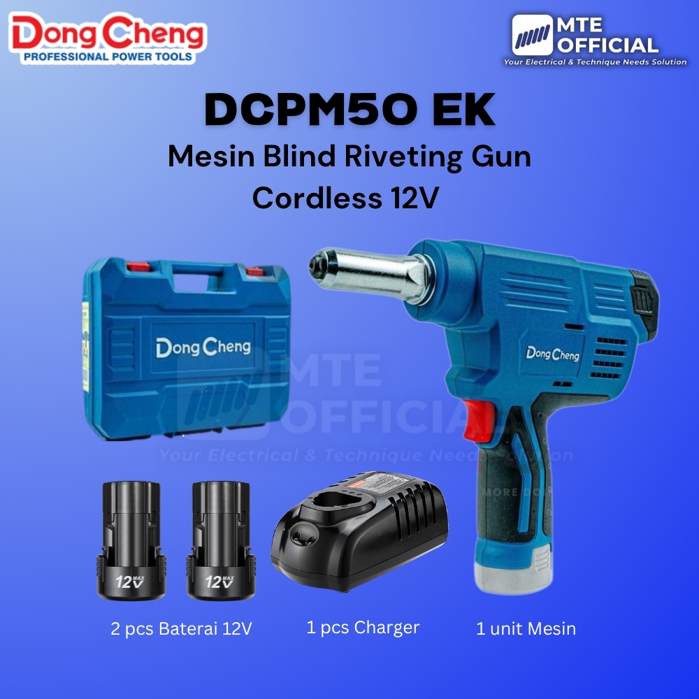 Dongcheng DCPM50EK Cordless Blind Riveting Gun – Mesin Rivet Pneumatic Baterai/ Rivet Gun Dongcheng