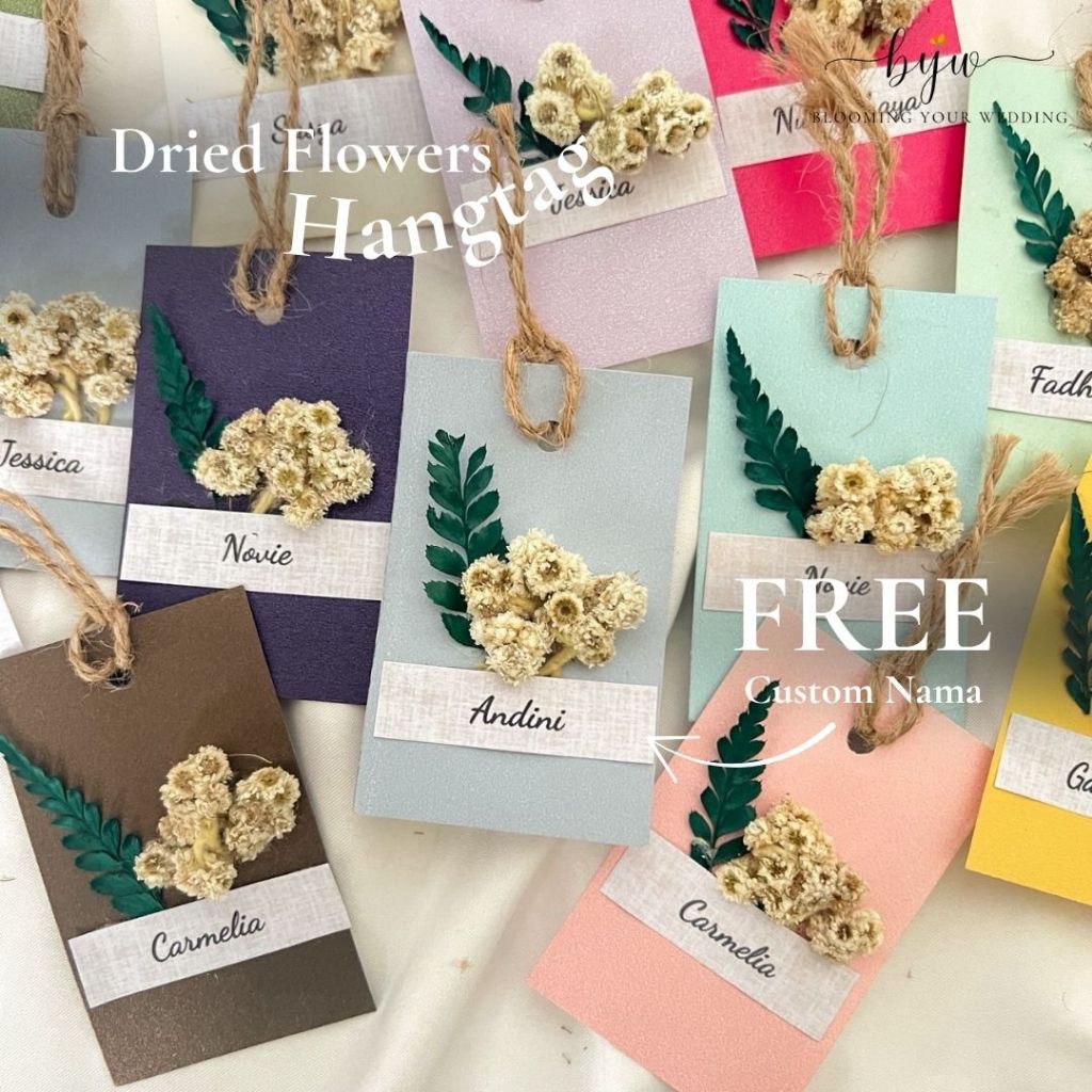 Hangtag estetik/ Hangtag Hampers/ Hangtag bunga kering hangtag bridesmaid hangtag undangan Hangtag k