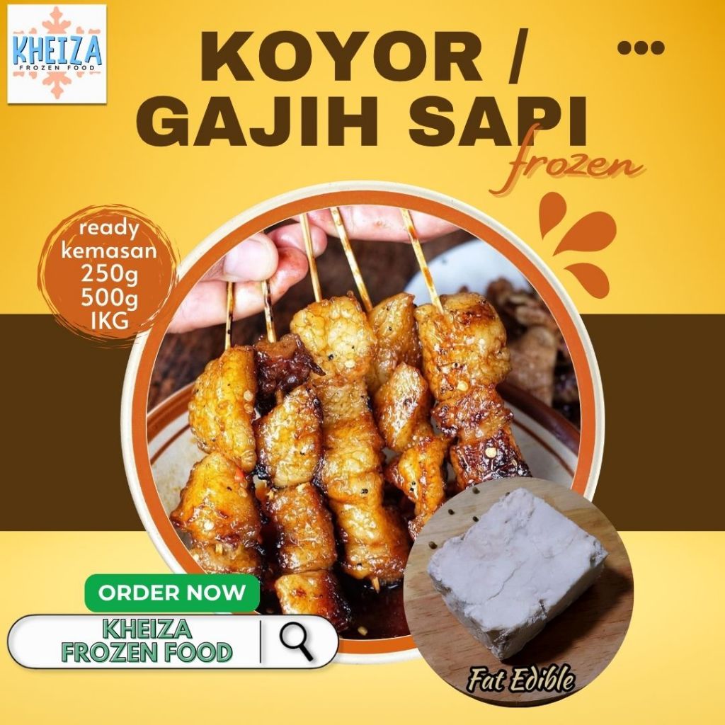 Koyor  / Gajih Sapi - Fat Edible 1000gr 1kg - Frozen Food - Kheiza Frozen