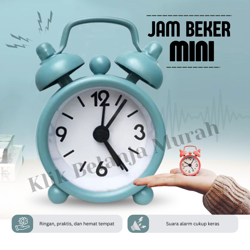Jam Alarm Mini / Jam Beker Mini / Jam Meja Mini /Jam Mini / Jam Analog/ Jam Beker Alarm Mini