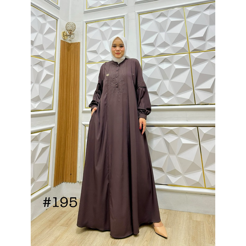 GAMIS JUMBO LD 120 BY MYESHA FASHION. GAMIS TERBARU BAHAN JASMINE KOMBINASI BORDIR MEWAH DAN ELEGAN