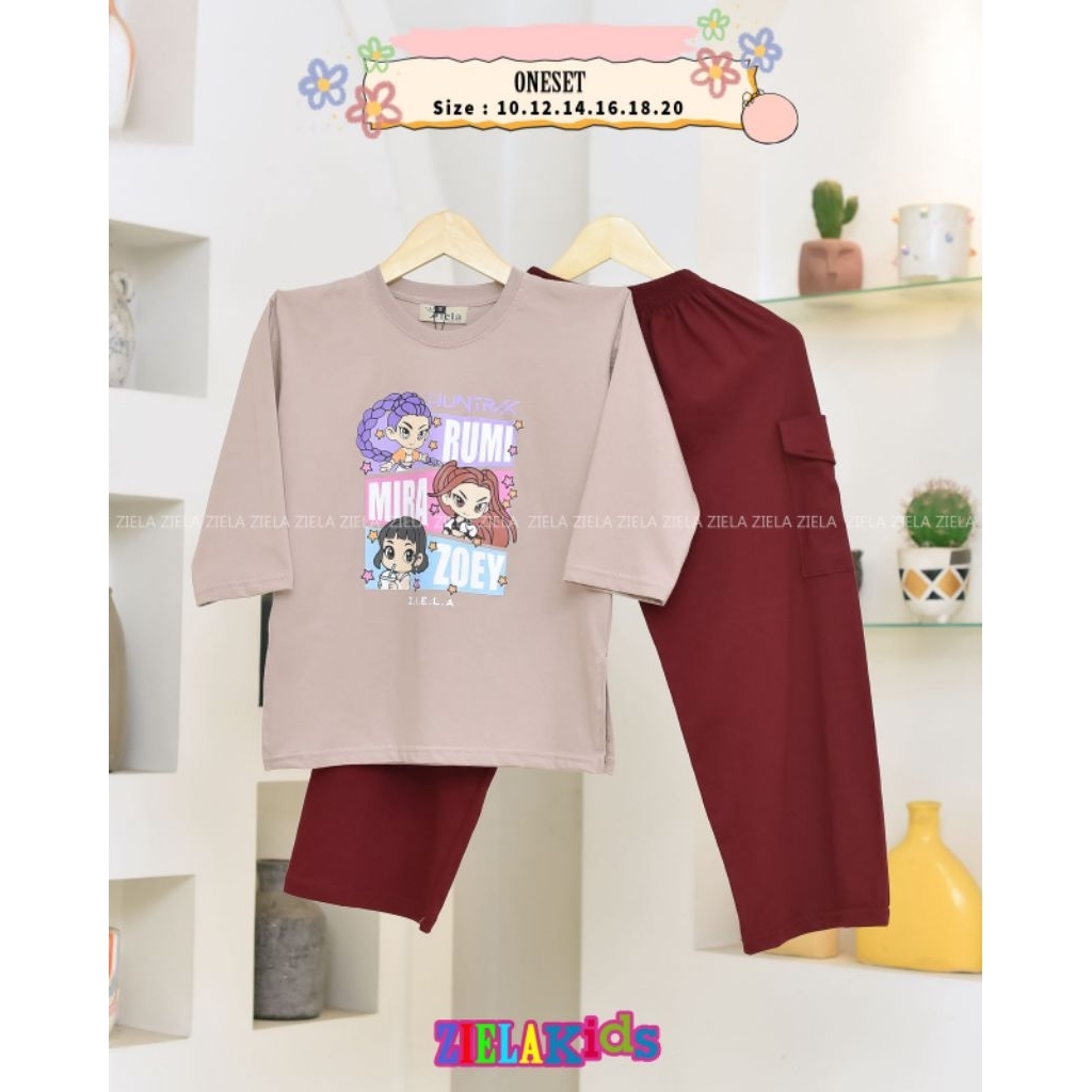 [ZIELA ORIE ]SETELAN ANAK DEMON HUNTRIK/SET KAOS ANAK HUNTRIK