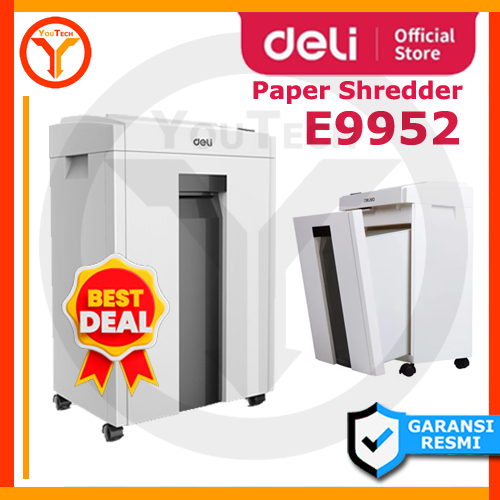 Deli Paper Shredder E9952 Garansi Resmi - Mesin Penghancur Kertas 23L Deli E9952 E 9952