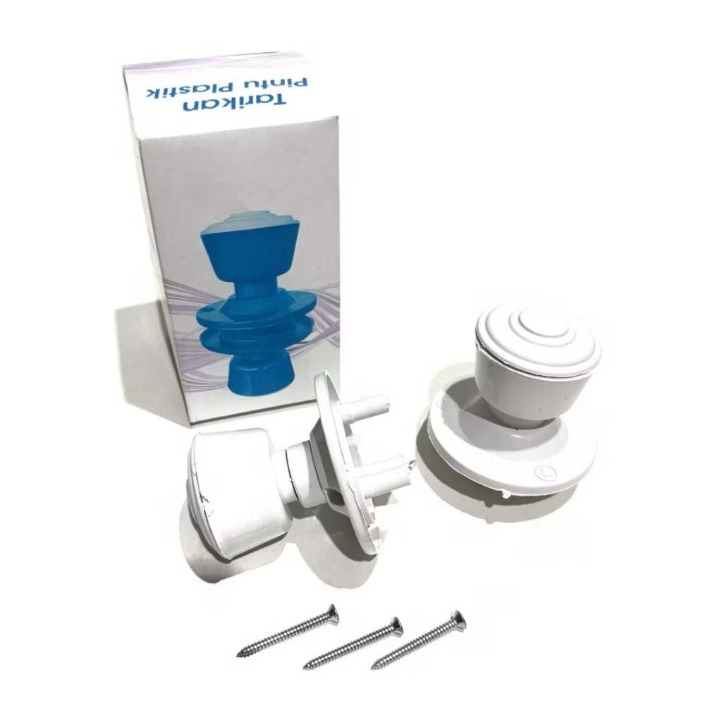 Tarikan pintu kamar mandi pvc model putar bulat lengkap sekrup