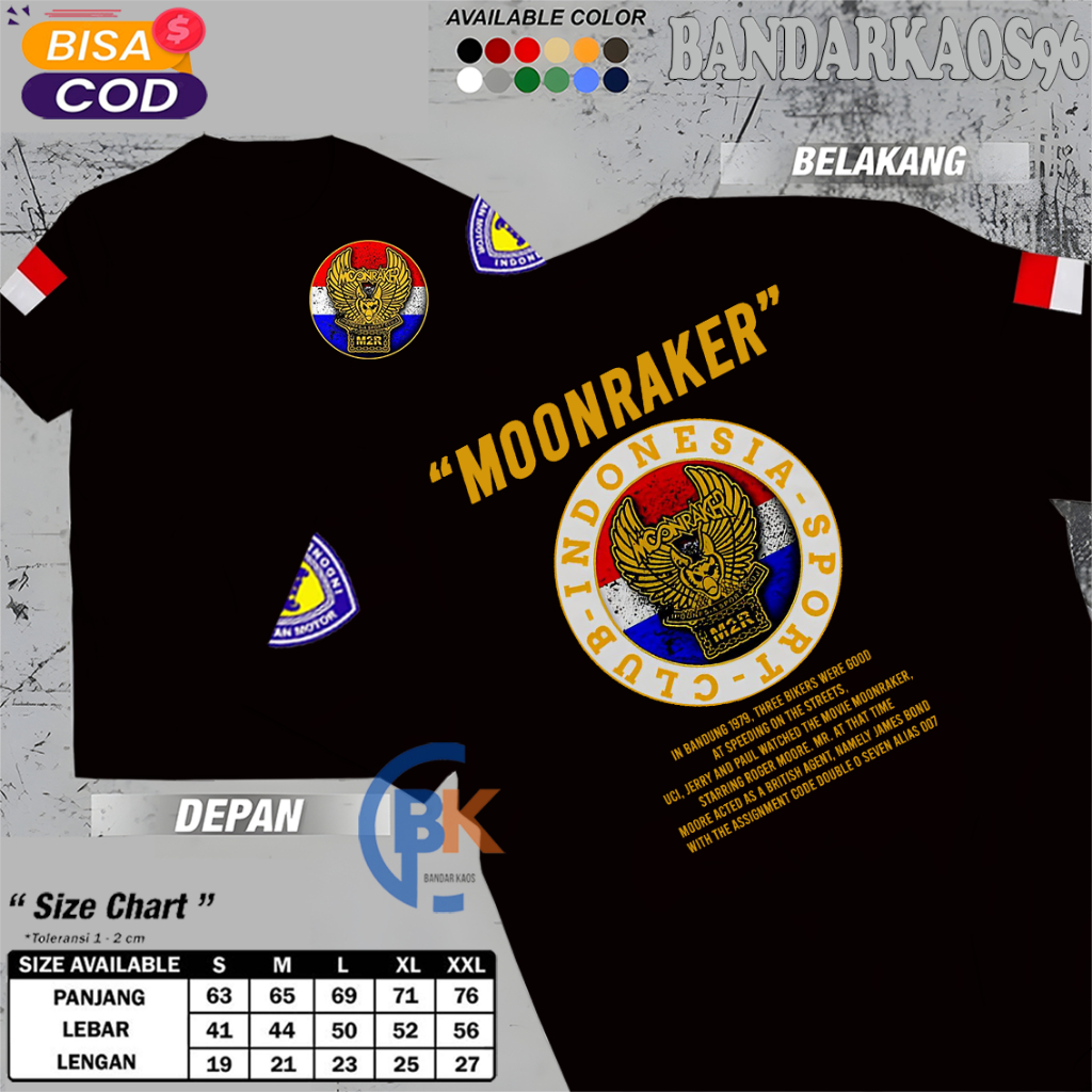 BandarKaos96 KAOS T-Shirt MOONRAKER SPORT CLUB INDONESIA Vol 14 TERBARU Sablon DTF Premium SPEED MAN