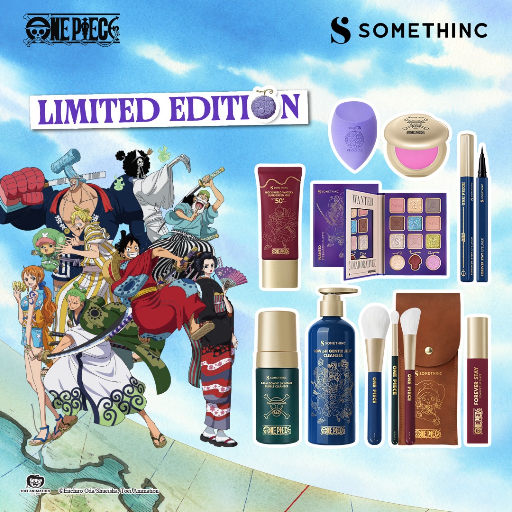 SOMETHINC MAKEUP One Piece Series - Eyeshadow Palette, Waterproof Liquid Eyeliner, Lip Glaze, Powder