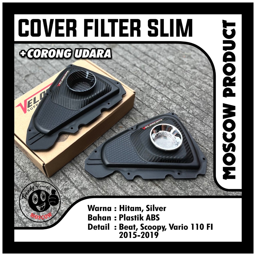 COVER FILTER SLIM VELOSCOPE BEAT NEW FI ESP POP STREET VARIO 110 FI ESP SCOOPY FI ESP TAHUN 2015 - 2