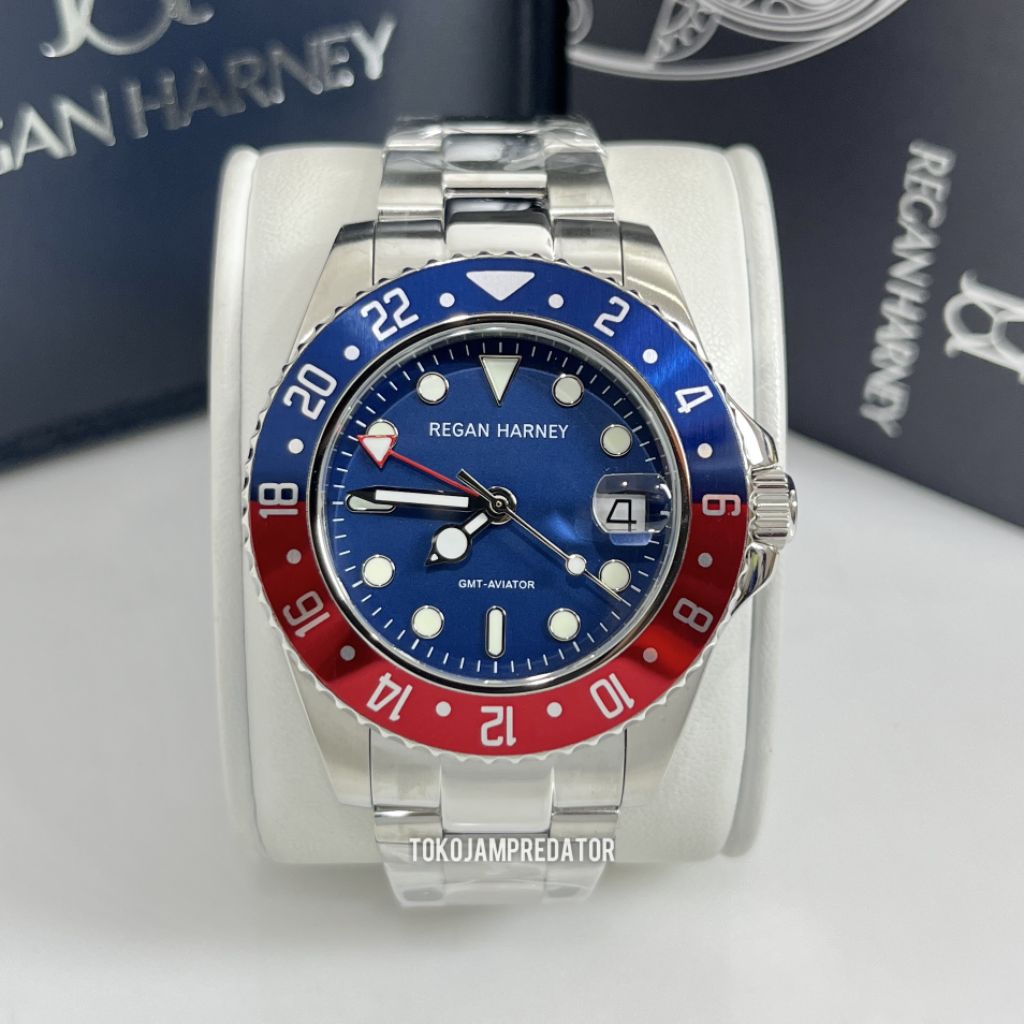 JAM TANGAN REGAN HARNEY GMT AVIATOR RH009-01 ORIGINAL