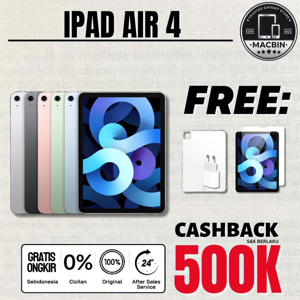 iPad Air 4 3 2 1 256GB 128GB 64GB Wifi Only Wifi Cell Second Original