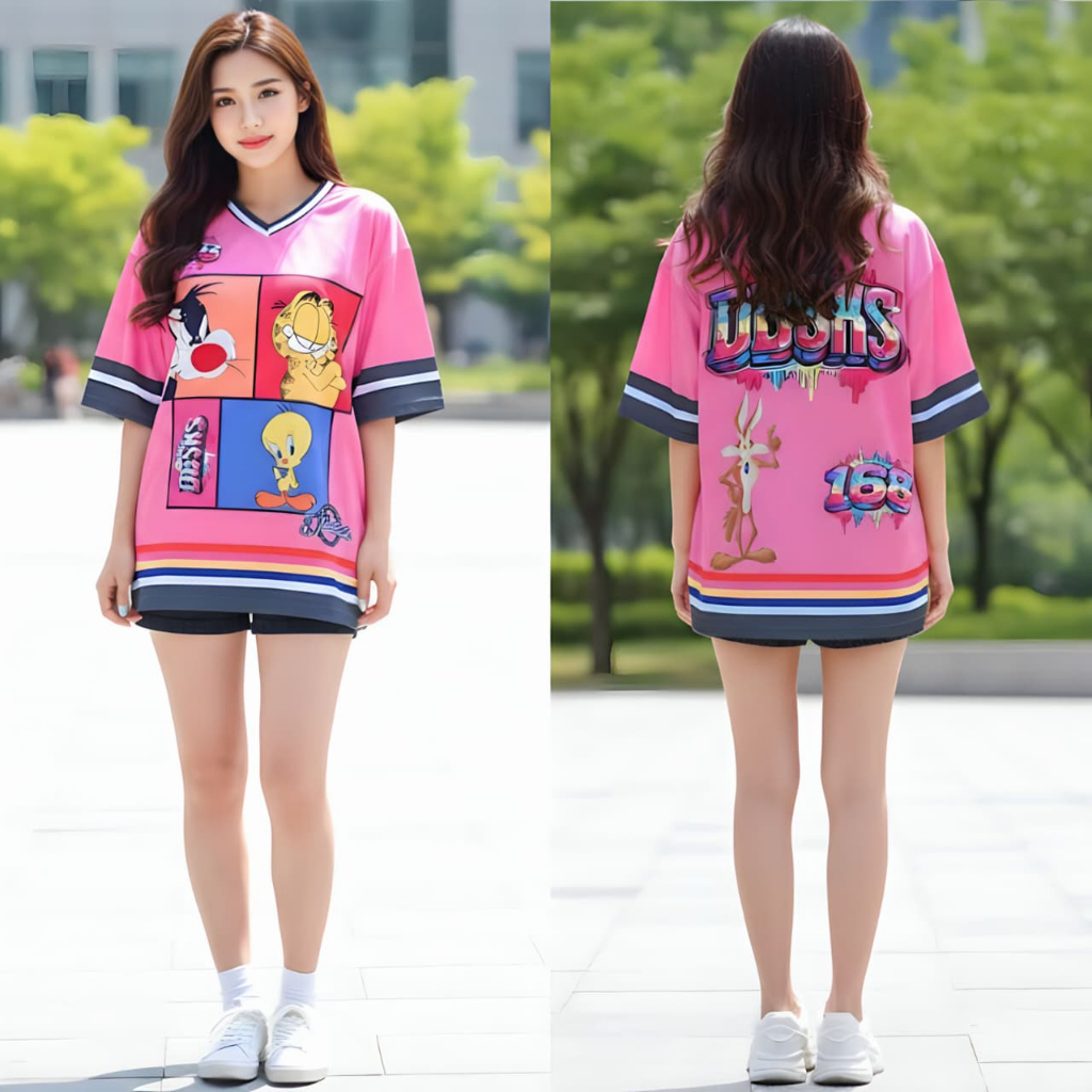 TOEN KAOS BASEBALL PRIA & WANITA OVERSIZE LINGKAR DADA 120 PANJANG 75 BAHAN JERSEY