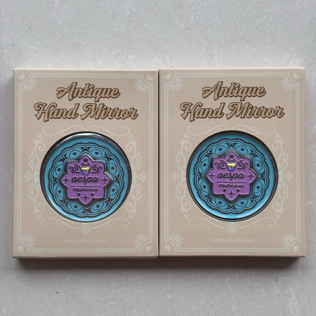 [READY NEW&SEALED] SM ARTIST ANTIQUE HAND MIRROR Official MD aespa Cermin Full Set Photocard Circle 