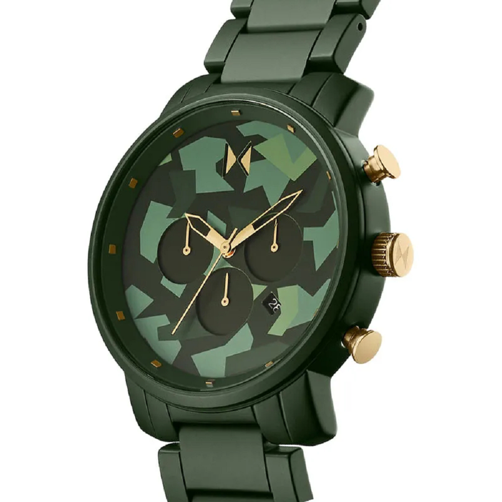 Jam Tangan Pria Man Watch MVMT Chrono Men Ceramic Matte Green Camo Dial Green