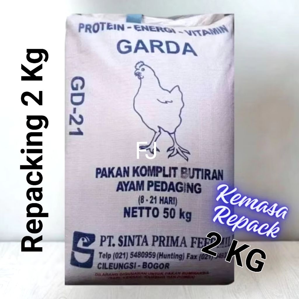 Pur ayam pedaging GARDA GD-21 SINTA Pakan ayam pedaging Repack 2 Kilo Gram