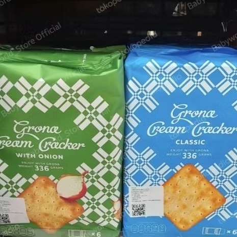 Grona Cream Cracker biskuit kreker ONION / CLASSIC 336gr