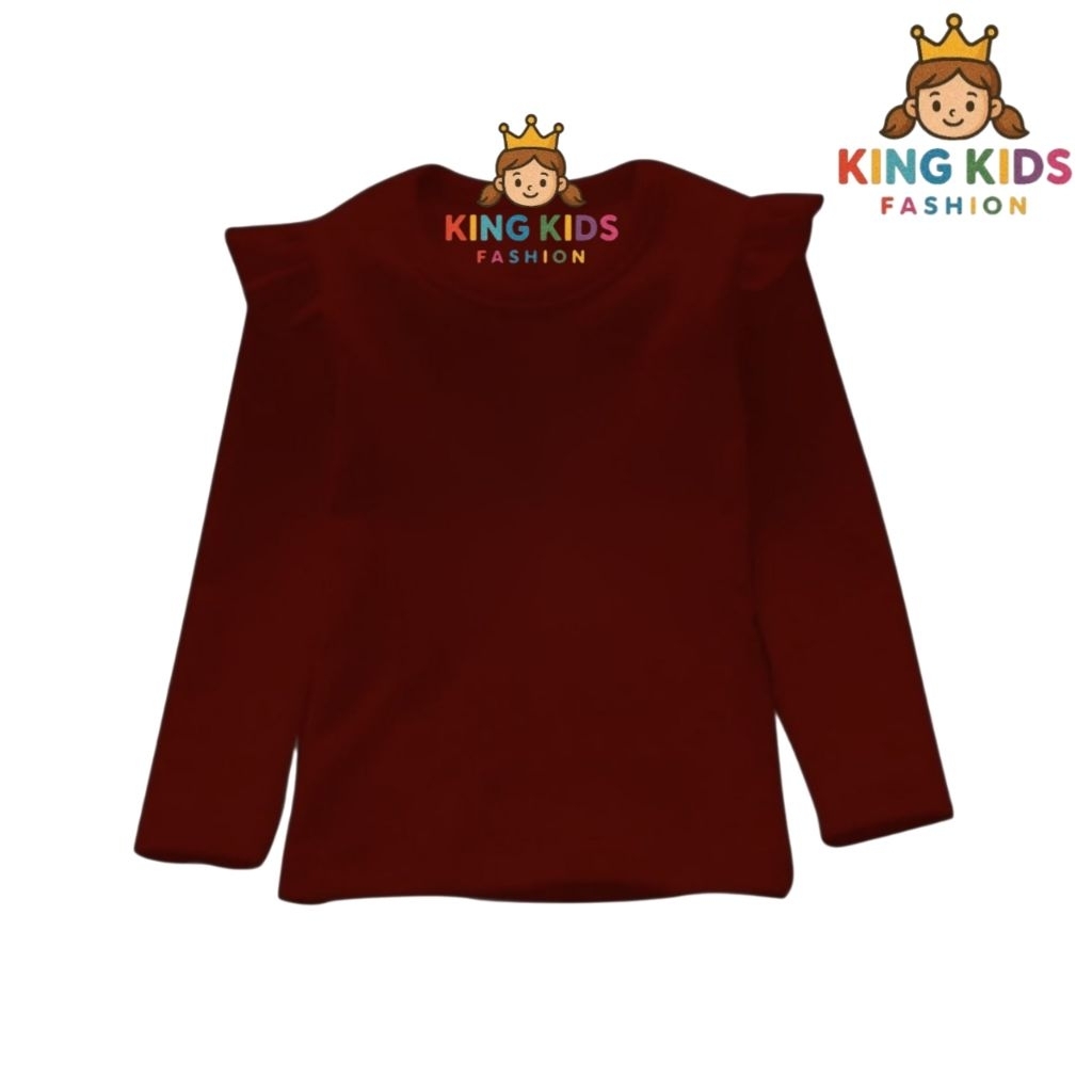 Kaos anak perempuan lengan panjang baju atasan POLOS