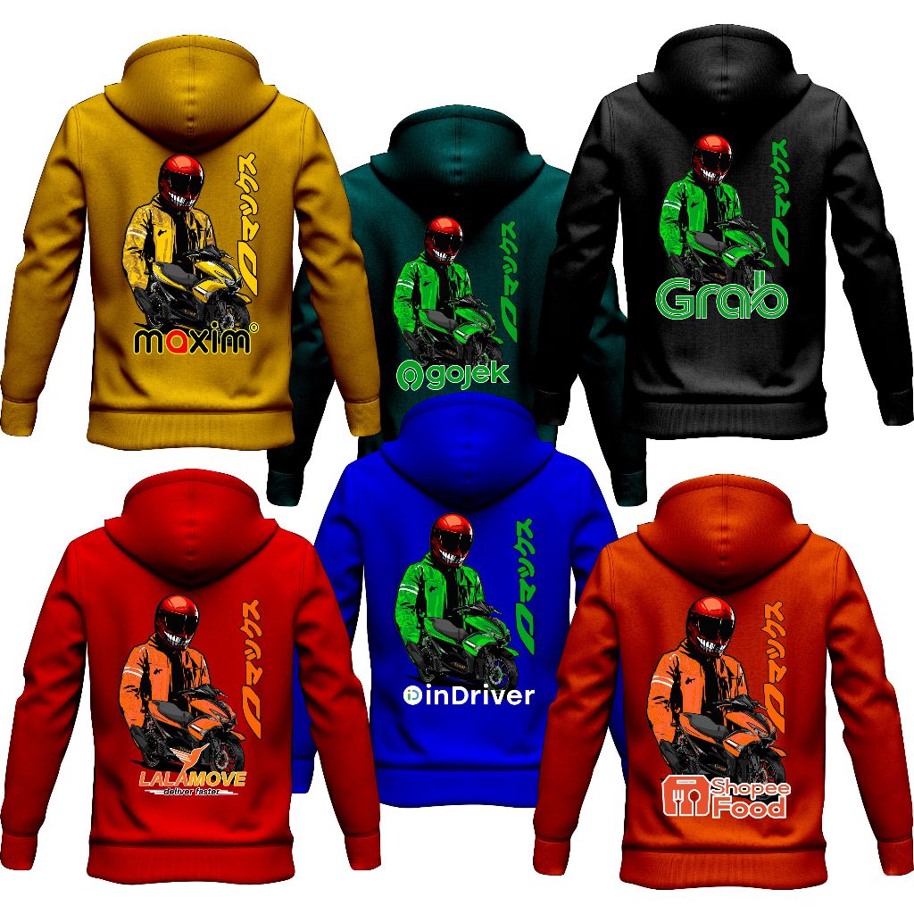 ILLEONI Jaket Hoodie Ojol Aerox /Jaket Ojol Maxim Jaket lalamove jaket GojekGrab Jaket OjolFood Jake